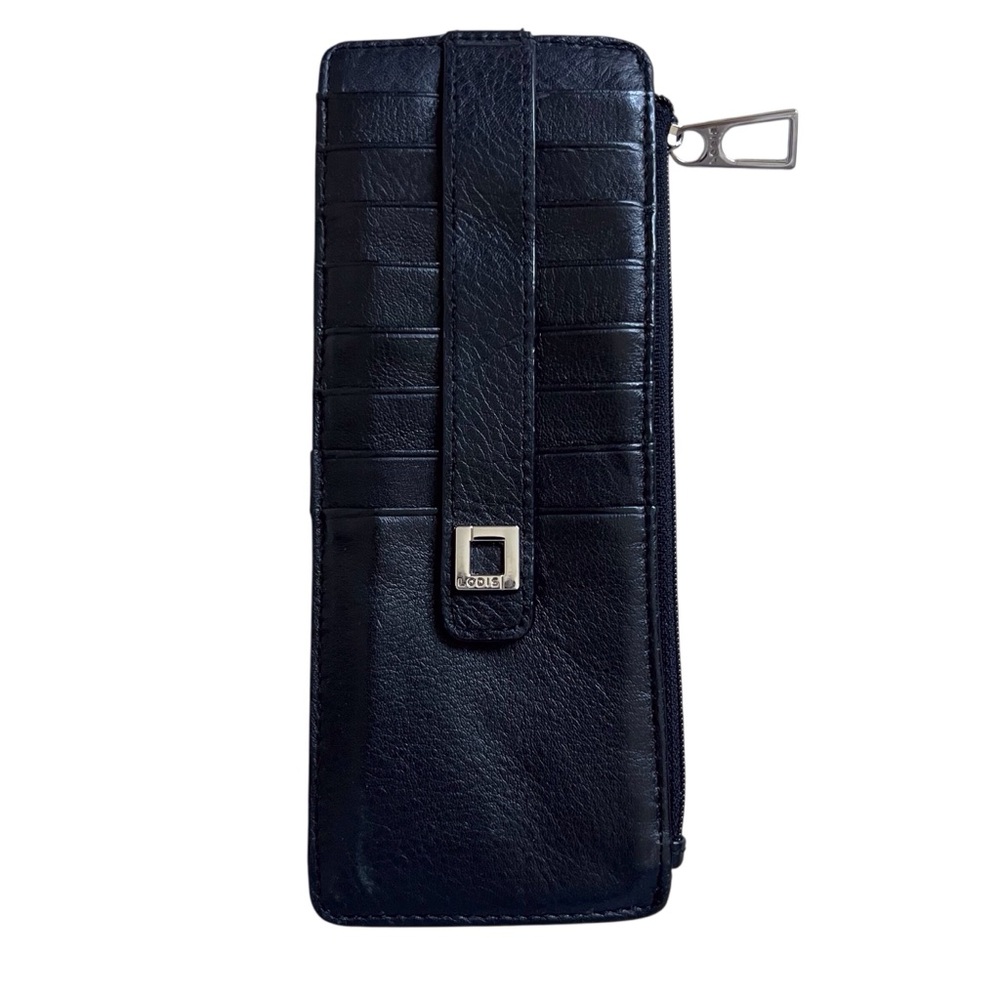 Lodis Long Card Stacker Wallet Black Leather Designer Travel Minimalist